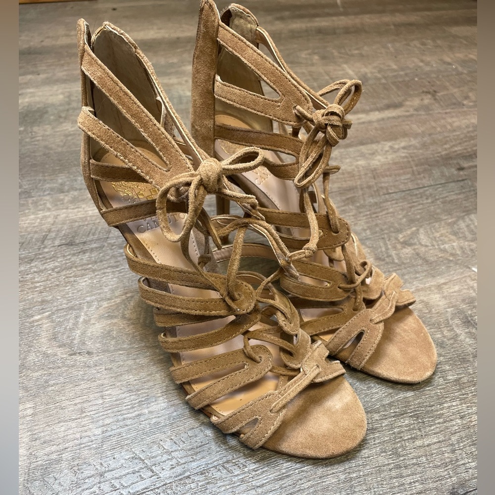 Vince Camuto Suede Lace-Up Heels